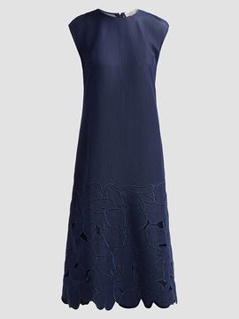 SACHIN BABI Women's Sabette Guipure Lace-Hem Denim Shift Dress