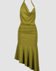 SAEMDI SAEMDI Ana Asymmetric Halterneck Dress - 1