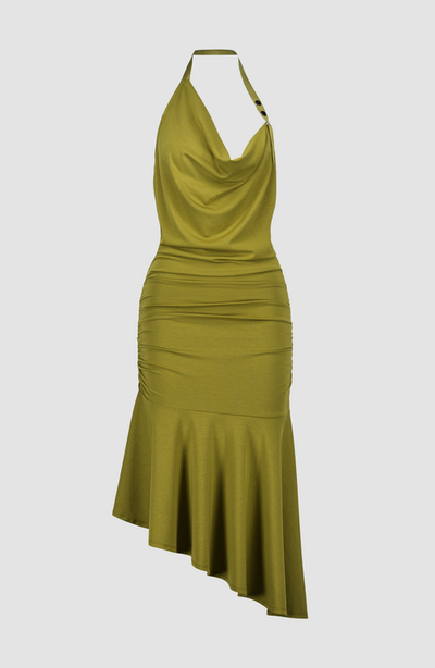 SAEMDI SAEMDI Ana Asymmetric Halterneck Dress