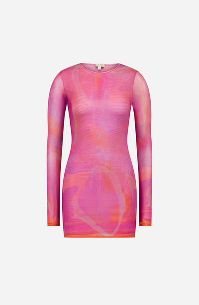 SAEMDI SAEMDI Ceyra Printed Mesh Mini Dress
