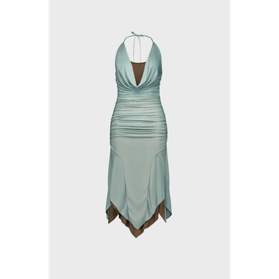 SAEMDI SAEMDI Evi Layered Mesh Midi Dress