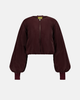 SAEMDI SAEMDI Fig Faux Leather Bomber Jacket - 1