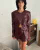 SAEMDI SAEMDI Jovi Patent Faux Leather Blazer - 3