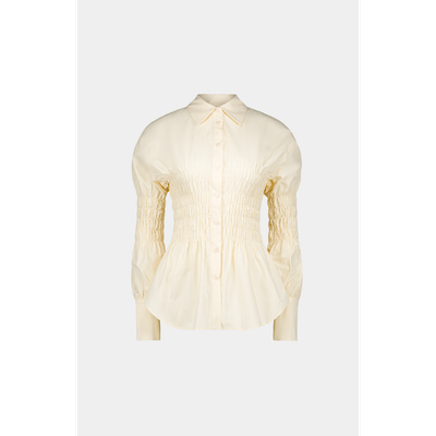 SAEMDI SAEMDI Lou Smocked Cotton Button Up Shirt