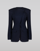 SAEMDI SAEMDI Navy Pinstripe Suit Jacket  - 1