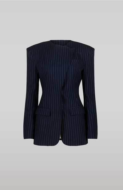 SAEMDI SAEMDI Navy Pinstripe Suit Jacket 