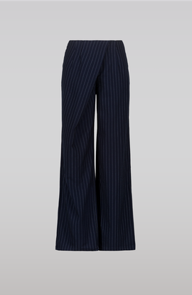 SAEMDI SAEMDI Navy Pinstripe Trousers 