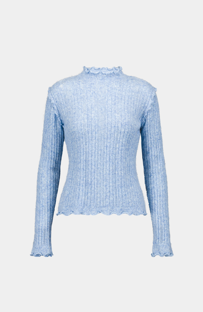 SAEMDI SAEMDI Pia Frill Mock Neck Knit Top
