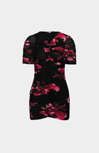 SAEMDI SAEMDI Sila Floral Mesh Cape Dress