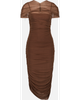 SAEMDI SAEMDI Zola Ruched Mesh Cape Dress - 1