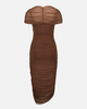 SAEMDI SAEMDI Zola Ruched Mesh Cape Dress - 2