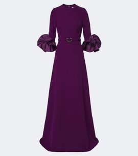 Safiyaa Safiyaa Belen crêpe belted gown