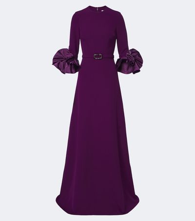 Safiyaa Safiyaa Belen crêpe belted gown