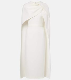Safiyaa Safiyaa Bridal Oria caped crÃªpe midi dress