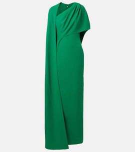 Safiyaa Safiyaa Caped asymmetric crÃªpe gown