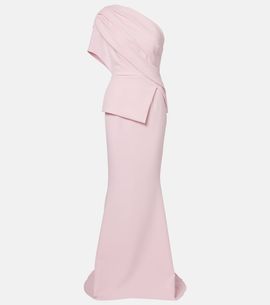 Safiyaa Safiyaa Elyna one-shoulder crÃªpe gown