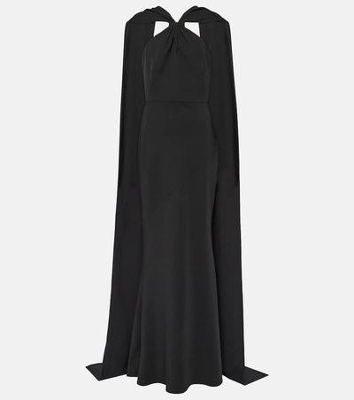 Safiyaa Safiyaa Lilien caped crepe gown