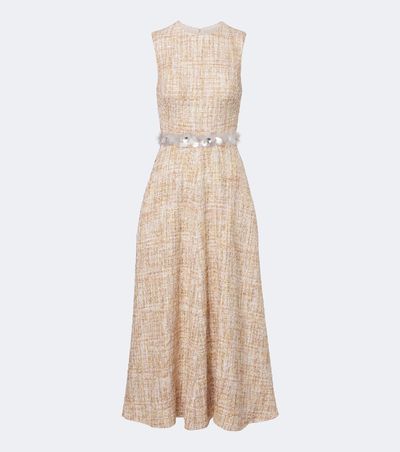 Safiyaa Safiyaa Maisie embellished tweed midi dress