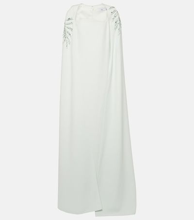Safiyaa Safiyaa Mattia embellished caped crêpe gown