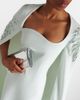 Safiyaa Safiyaa Mattia embellished caped crêpe gown - 4