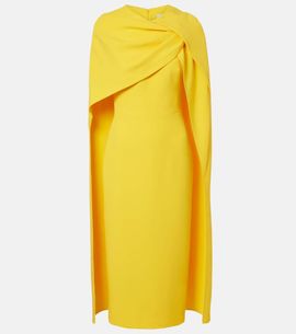 Safiyaa Safiyaa Oria Lupine caped crÃªpe cocktail dress
