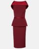 Safiyaa Safiyaa Rella draped peplum heavy crÃªpe midi dress - 1