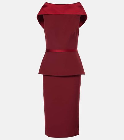 Safiyaa Safiyaa Rella draped peplum heavy crÃªpe midi dress