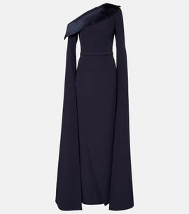 Safiyaa Safiyaa Rinoa caped crÃ©pe gown