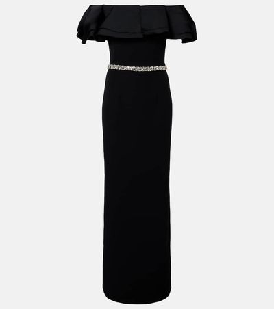 Safiyaa Safiyaa Ryan crystal-embellished ruffled crÃªpe gown