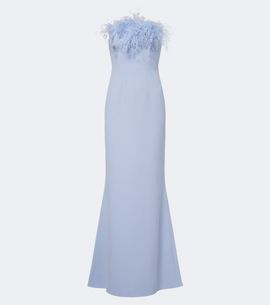 Safiyaa Safiyaa Soshin feather-trimmed crêpe gown