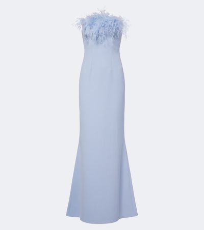 Safiyaa Safiyaa Soshin feather-trimmed crêpe gown