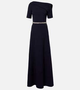 Safiyaa Safiyaa Stephanie embellished draped crÃªpe gown