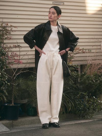 SAGEMENT CLOVER STITCH COTTON PANTS [IVORY]