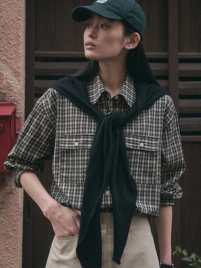 SAGEMENT EZRA CASH SHAWL MUFFLER SCARF [BLACK]