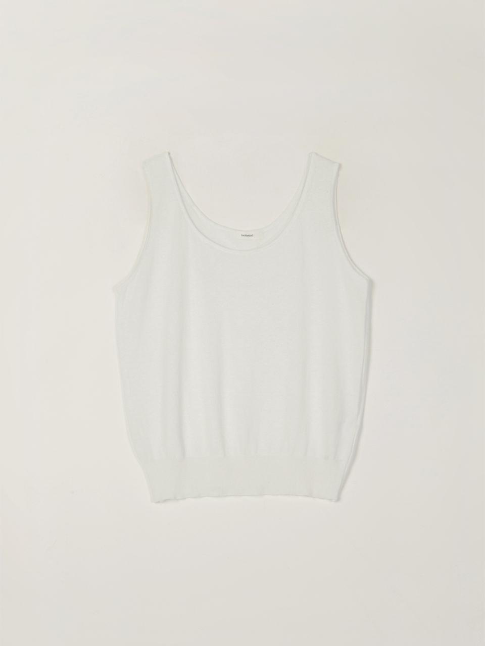 SAGEMENT FLOW SILK KNIT SLEEVELESS TANK [IVORY]