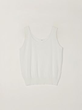 SAGEMENT FLOW SILK KNIT SLEEVELESS TANK [IVORY]