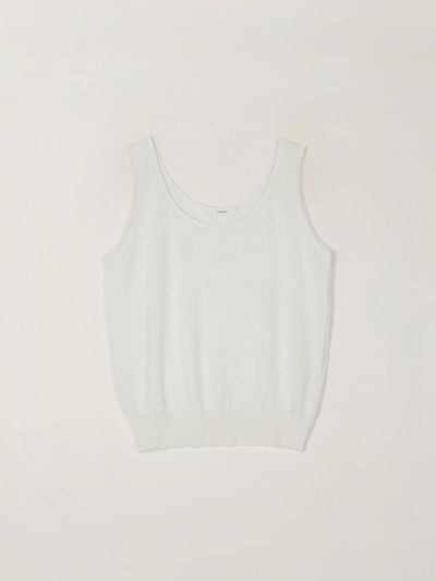 SAGEMENT FLOW SILK KNIT SLEEVELESS TANK [IVORY]