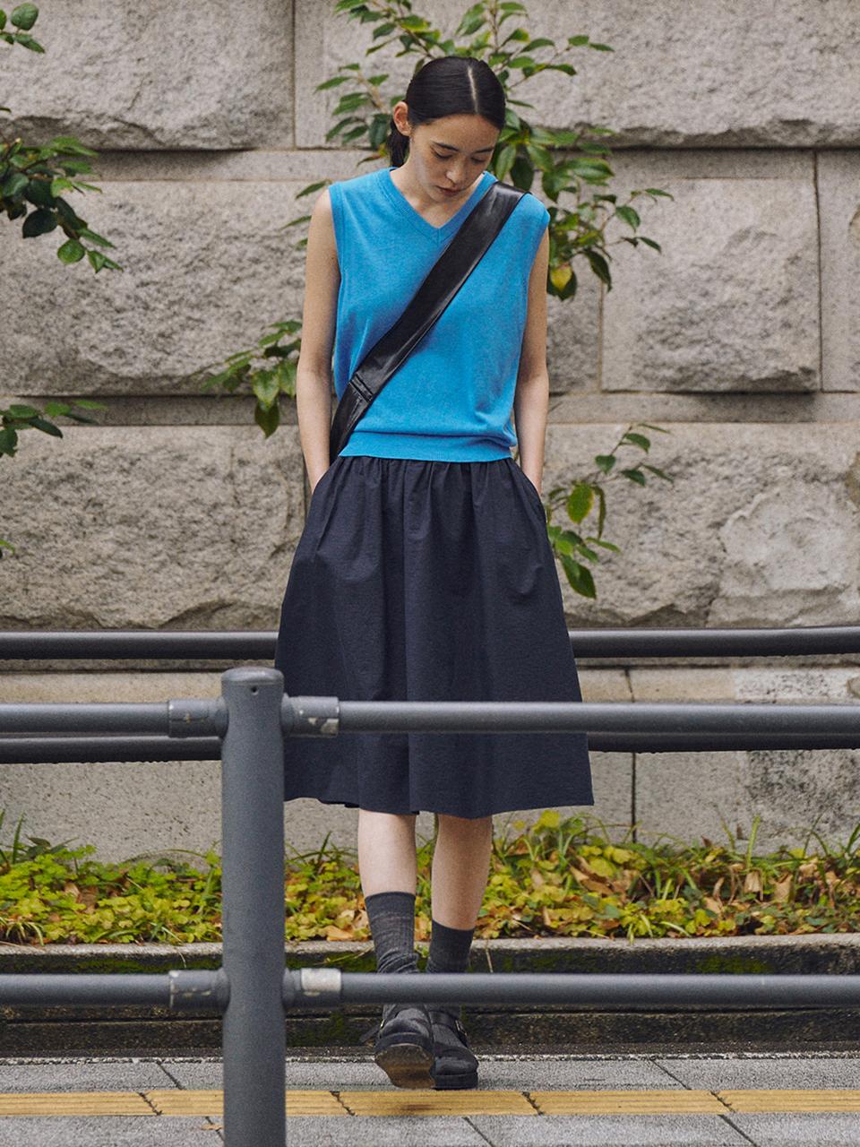 SAGEMENT JORDAN FLARE HALF SKIRT [DARK NAVY]
