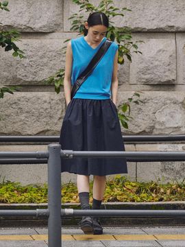 SAGEMENT JORDAN FLARE HALF SKIRT [DARK NAVY]