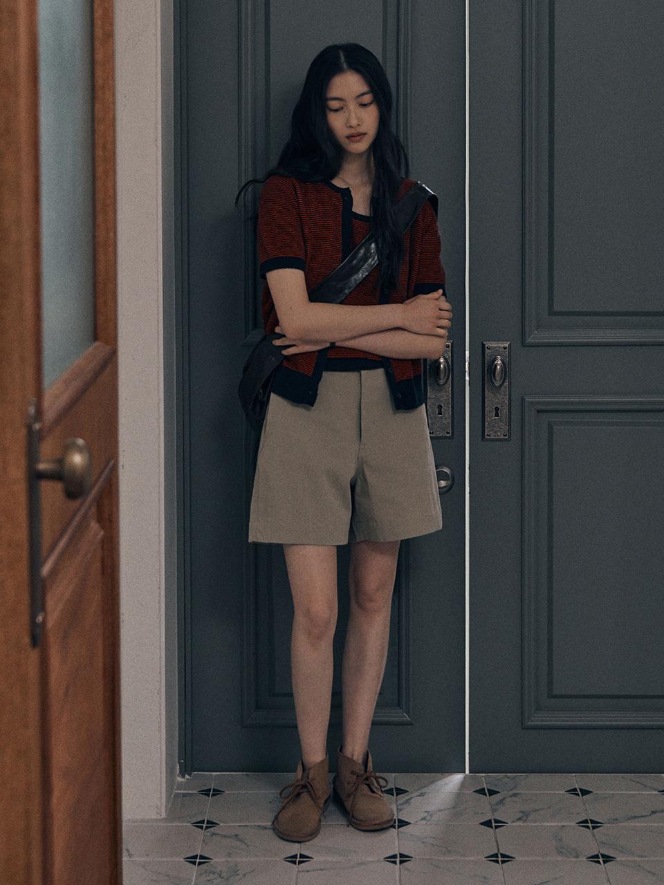 SAGEMENT LETTY COTTON SHORT PANTS [BEIGE]