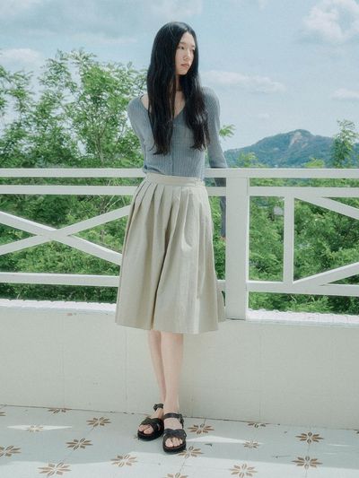 SAGEMENT Loop Pleated Half Skirt - 3 Colors
