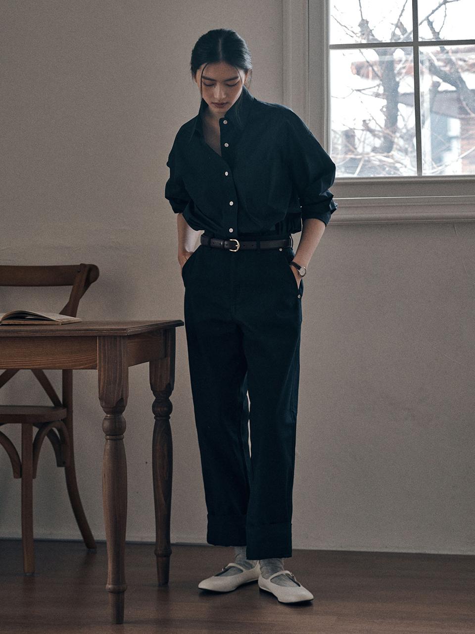 SAGEMENT OXTO COTTON WIDE PANTS [DARK NAVY]