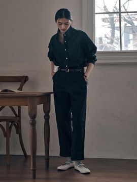 SAGEMENT OXTO COTTON WIDE PANTS [DARK NAVY]