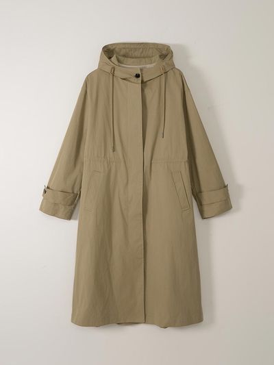SAGEMENT RAVI HOOD LONG TRENCH COAT_BEIGE