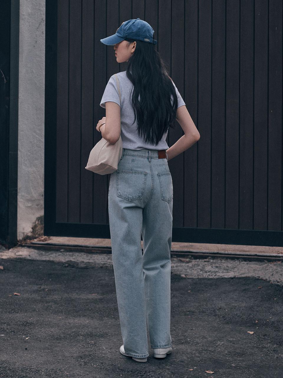 SAGEMENT SKYLAR STRAIGHT DENIM PANTS [LIGHT DENIM]