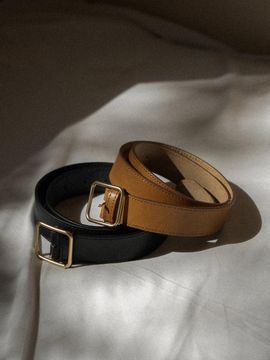 SAGEMENT SQUARE LEATHER BELT_2COLORS