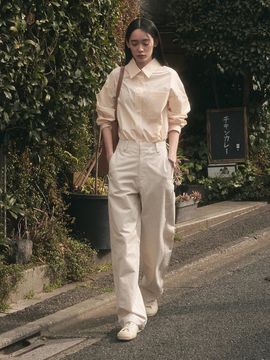 SAGEMENT VITA COTTON WIDE PANTS [IVORY]