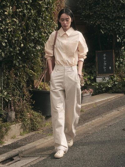 SAGEMENT VITA COTTON WIDE PANTS [IVORY]