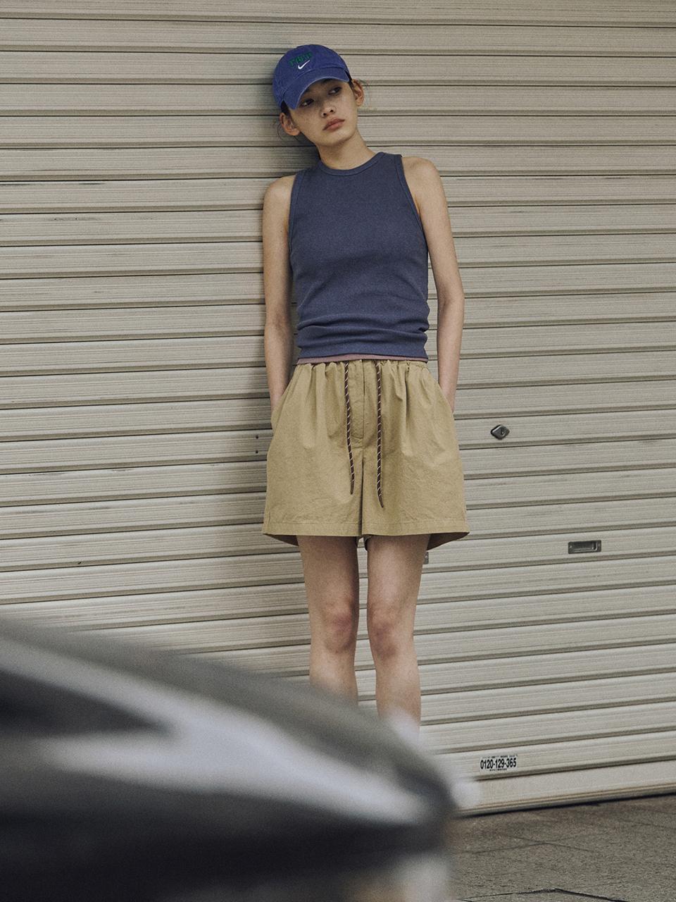SAGEMENT WINGLE BANDING COTTON SHORT PANTS [BEIGE]