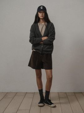 SAGEMENT YOUTH CORDUROY SHORT PANTS_BROWN